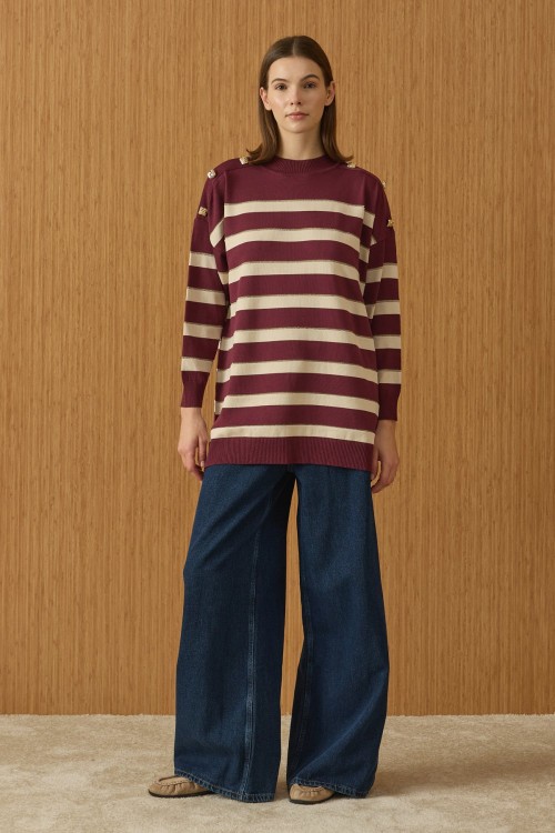 Paris Triko Tunik-Bordo-MRW-1910