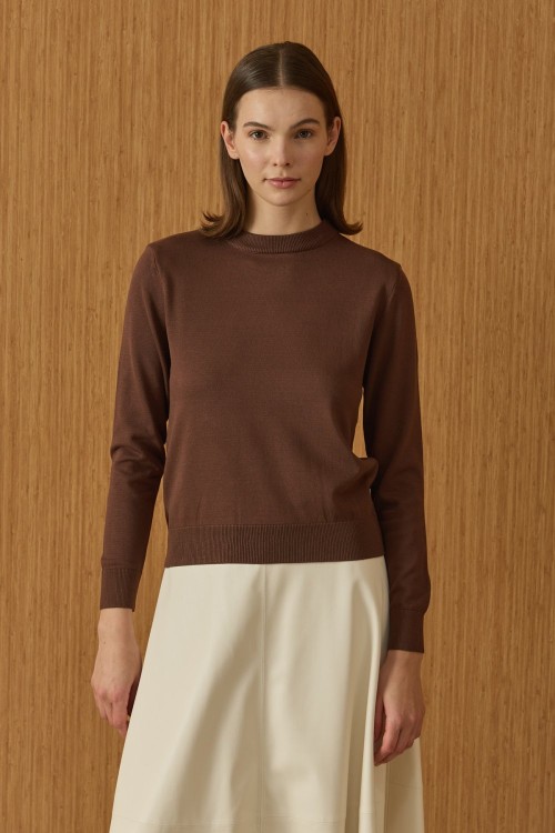 Triko Basic Tunik-Kahverengi-MRW-1923