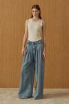 Pileli Denim Pantolon-Ky Mavi-MRW-1960