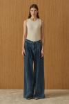 Pileli Denim Pantolon-Ky Lacivert-MRW-1960