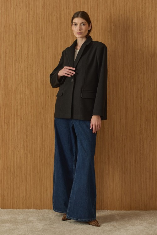 Kaşe Blazer Ceket-Siyah-MRW-1978