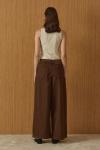 Pileli Denim Pantolon-Kahverengi-MRW-1960