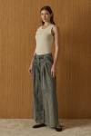 Pileli Denim Pantolon-Ky Füme-MRW-1960