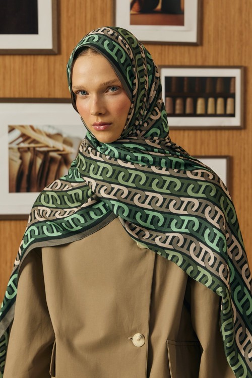 Monogram Şal-Mint Yeşil-MRW-2018