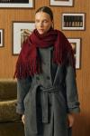 Yün Püsküllü Şal-Bordo-MRW-2038